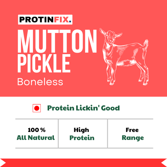 Indulge in our homemade mutton pickle - boneless, fresh, and irresistible. Enjoy the pure taste of protein in every bite without any bones. A flavorful delight for all pickle lovers. Satisfaction guaranteed in every spoonful!