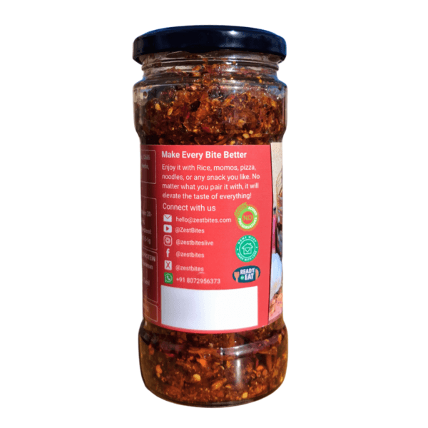 ZestBites Dry Prawns Crisp Chilli Garlic Oil in jar product image