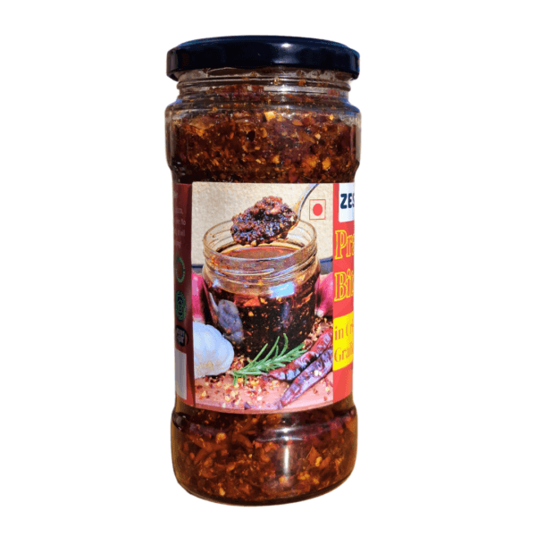 zestbites Prawns Crisp Chilli Garlic Oil in jar product image