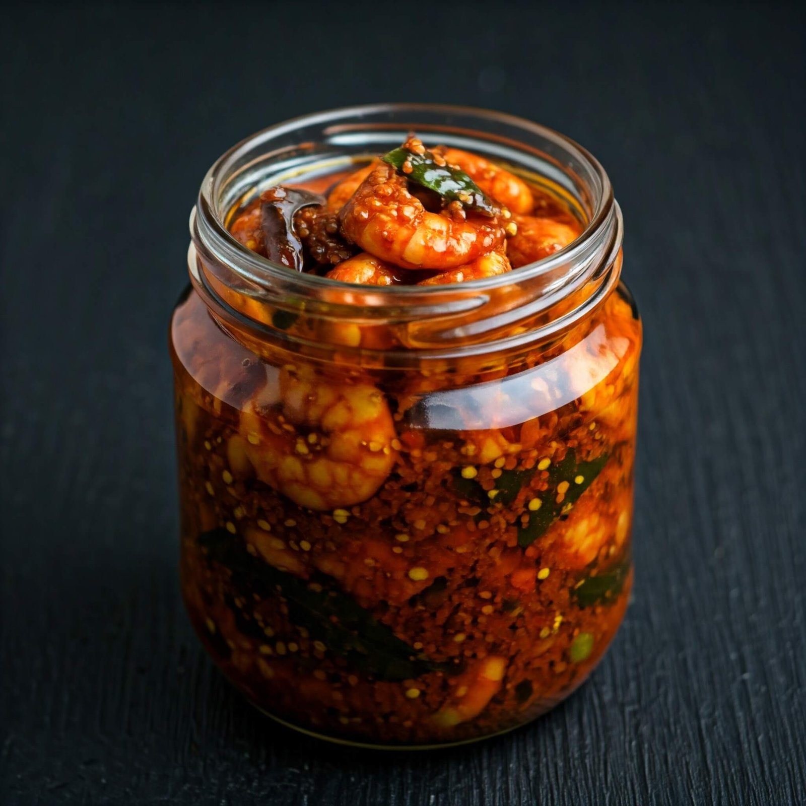 a jar of prawn achar