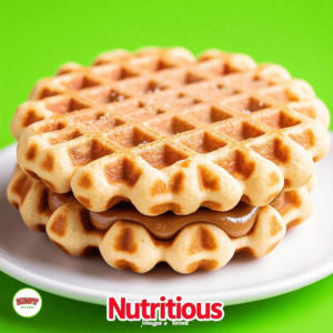 a Peanut Butter Waffle Cookies sandwich on a plate