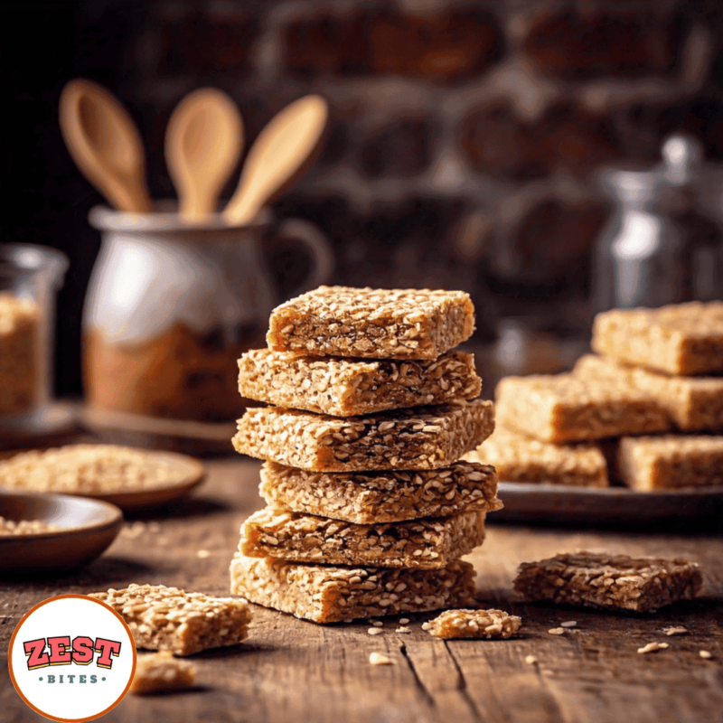 a stack of sesame chikki bars