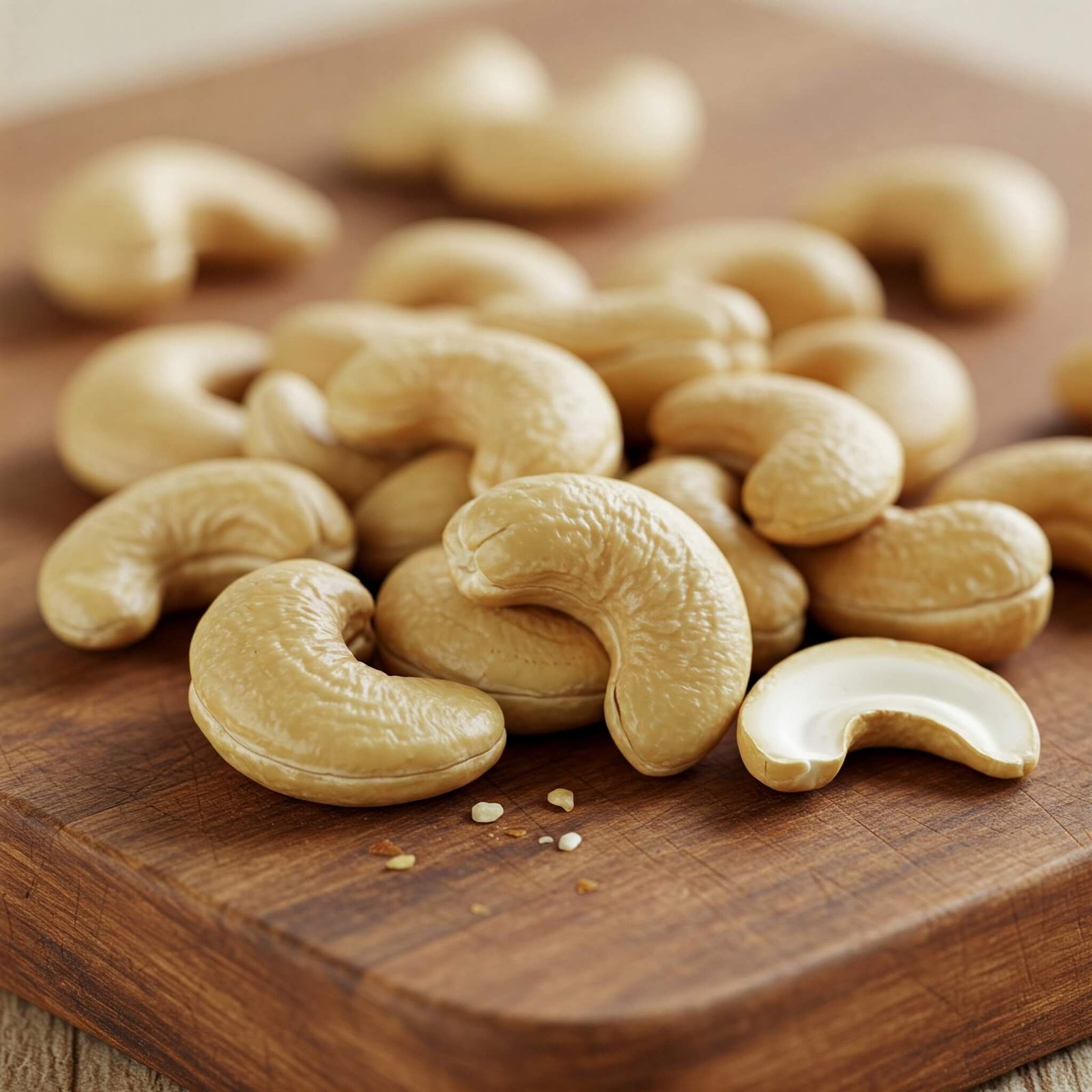 Ingredients 6 Image of cashew nuts on a wooden board