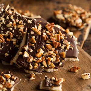 Homemade Chocolate English Toffee Topped with Nuts chocl