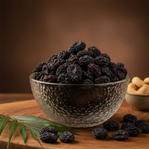 Bowl of kismis Seedless Black raisins