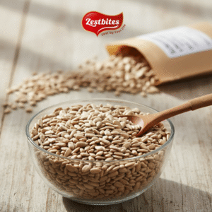 Bowl of sunflower seeds with spoon