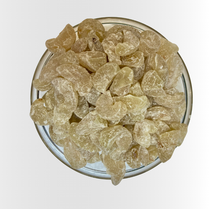 glass bowl of dried amla